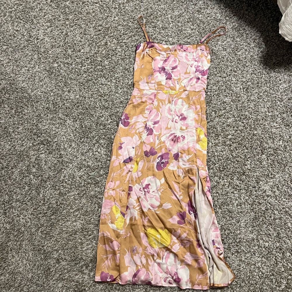 Kittenish Floral Maxi Dress in Pink and Yellow